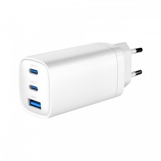 Ładowarka PowerDelivery 1xA 2xC GaN 65W Biała Gembird