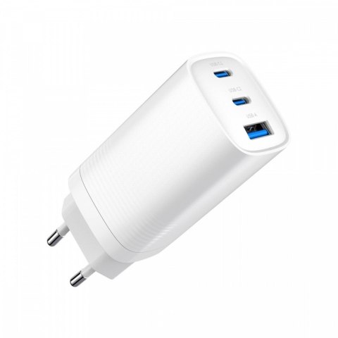 Ładowarka PowerDelivery 1xA 2xC GaN 65W Biała Gembird