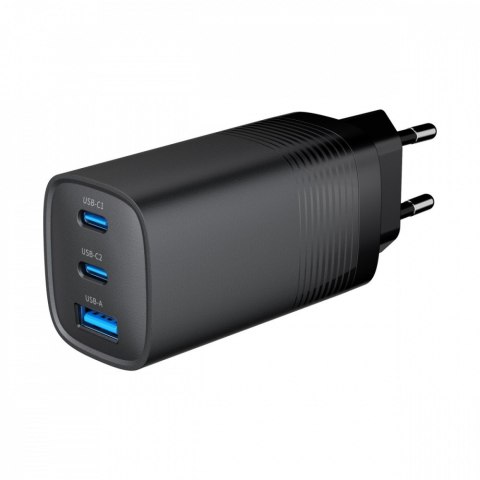 Ładowarka PowerDelivery 1xA 2xC GaN 65W Czarna Gembird