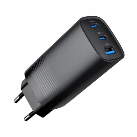 Ładowarka PowerDelivery 1xA 2xC GaN 65W Czarna Gembird