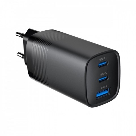 Ładowarka PowerDelivery 1xA 2xC GaN 65W Czarna Gembird