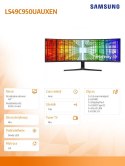 Monitor 49 cali ViewFinity S95UC VA 5120x1440 DQHD 32:9 2xHDMI 1xDP 1xUSB-C (90W) 3xUSB 3.0 LAN 5ms PinP/PbyP 120Hz HAS gł. zakr Samsung