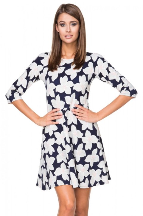 Sukienka Model T211/1 Flowers/Navy - Tessita Sukienka Model T211/1 Flowers/Navy - Tessita