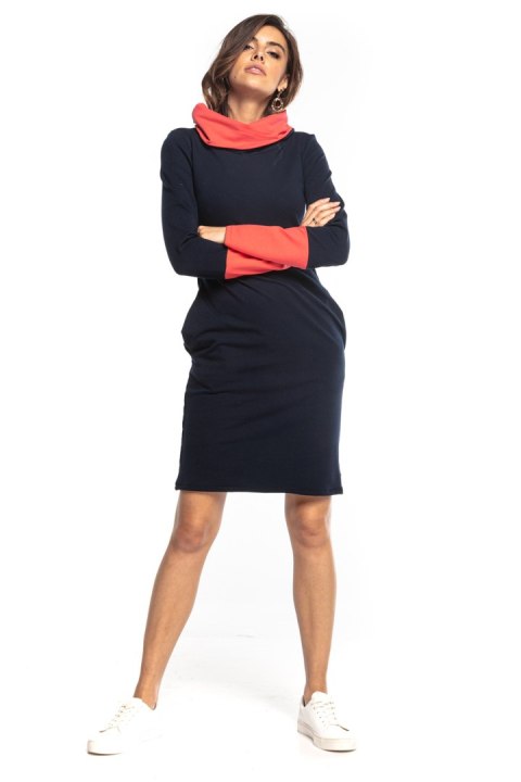 Sukienka Model T360/5 Navy/Coral - Tessita Sukienka Model T360/5 Navy/Coral - Tessita