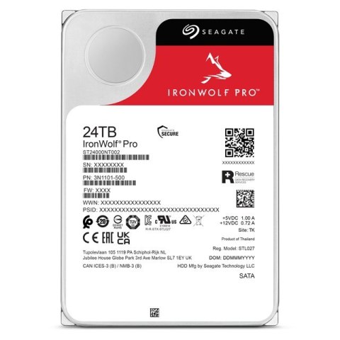 Dysk IronWolf Pro 24TB 3,5'' SATA ST24000NT002 Seagate Dysk IronWolf Pro 24TB 3,5'' SATA ST24000NT002 Seagate