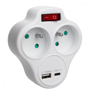 Gniazdko prądowe x2 USB MCE336 typ E Maclean
