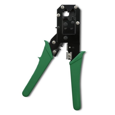 Modułowa zaciskarka do cięcia i zaciskania kabli Ethernet 8P 6P Qoltec