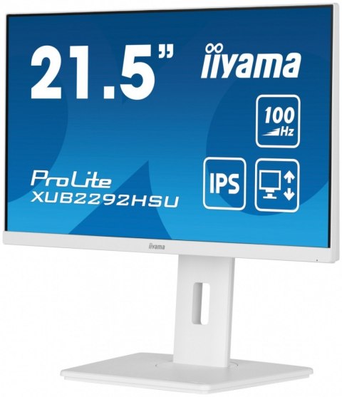 Monitor 21.5 cala ProLite XUB2292HSU-W6 IPS,100Hz,FreeSync,PIVOT,0.4ms,HDMI, DP,4xUSB(3.2),2x2W,HAS(150mm), Biały IIYAMA