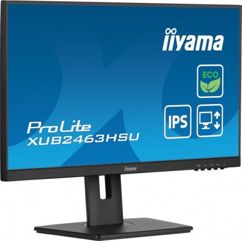 Monitor 23.8 cala ProLite XUB2463HSU-B1 IPS,100HZ,ECO,3ms,SLIM,HDMI,DP,2x USB3.22x2W,HAS(150mm),TCO,EPEAT IIYAMA