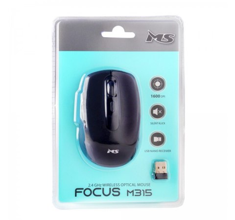 Mysz bezprzewodowa silent click Focus M315 1600 DPI czarna MS Mysz bezprzewodowa silent click Focus M315 1600 DPI czarna MS
