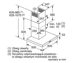 Okap kominowy DWB66BC60 czarny Bosch