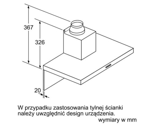 Okap kominowy DWB66BC60 czarny Bosch