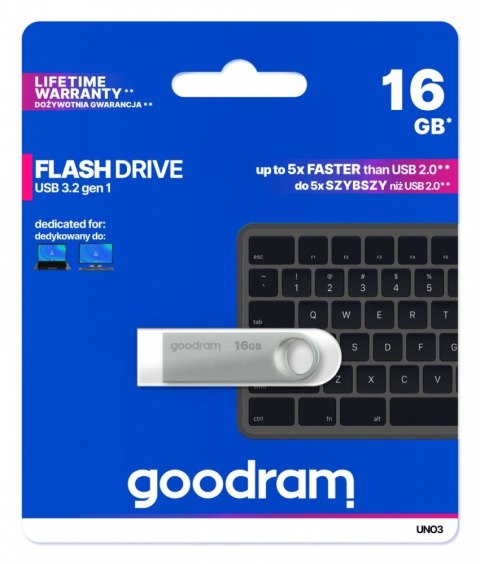Pendrive UNO3 16GB USB 3.2 Gen1 srebrny GOODRAM