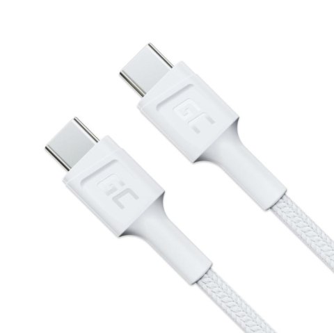 Kabel PowerStream USB-C do USB-C 2m, PD 60W, QC 3.0, biały Green Cell