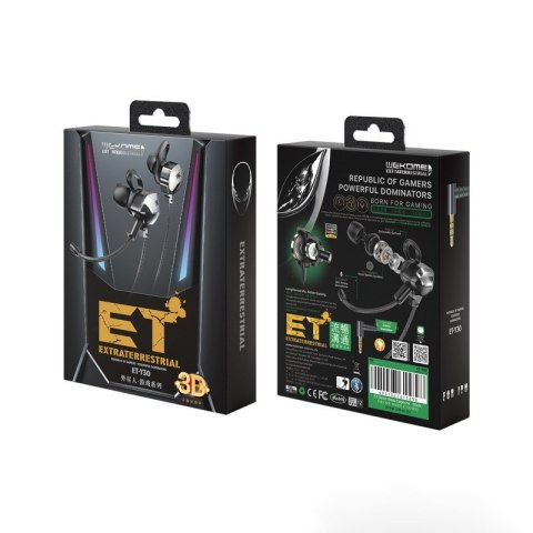 Słuchawki przewodowe gamingowe ET-Y30 ET Series - jack 3.5mm Czarne WEKOME Słuchawki przewodowe gamingowe ET-Y30 ET Series - jack 3.5mm Czarne WEKOME