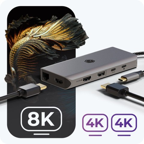 Stacja dokująca IB-DK4061-CPD 12w1,2xHDMI, PD 100W IcyBox Stacja dokująca IB-DK4061-CPD 12w1,2xHDMI, PD 100W IcyBox