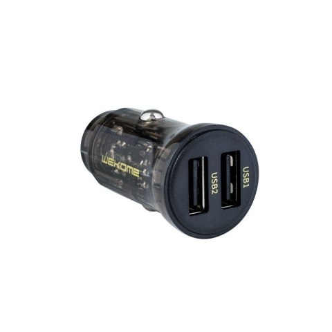 Ładowarka samochodowa 2 x USB-A Fast Charging 15W Czarna / Przezroczysta WEKOME Ładowarka samochodowa 2 x USB-A Fast Charging 15W Czarna / Przezroczysta WEKOME