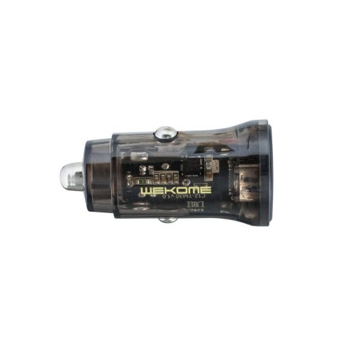 Ładowarka samochodowa 2 x USB-A Fast Charging 15W Czarna / Przezroczysta WEKOME Ładowarka samochodowa 2 x USB-A Fast Charging 15W Czarna / Przezroczysta WEKOME
