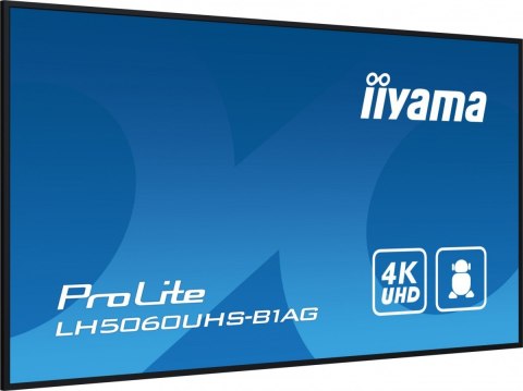 Monitor wielkoformatowy 49.5 cala LH5060UHS-B1AG matowy 24h/7 500(cd/m2) VA 3840 x 2160 UHD(4K) Android.11 Wifi CMS(iiSignage2) IIYAMA