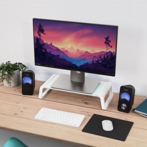 Podstawka pod monitor MONTA GLASS biała Trust