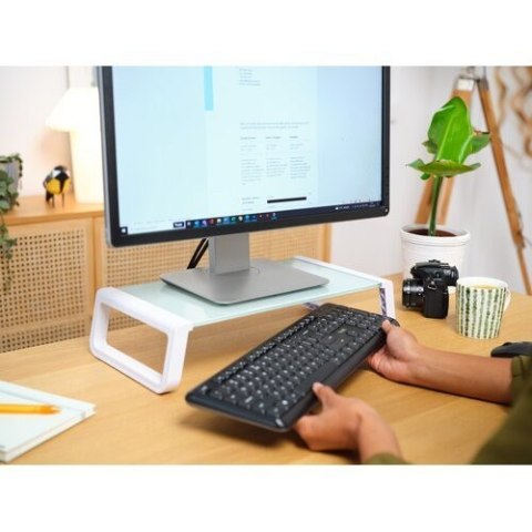 Podstawka pod monitor MONTA GLASS biała Trust