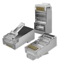 Wtyk przelotowy złącze RJ45 | CAT5e | FTP | Pass Through | Pozłacane styki | 100 sztuk Qoltec