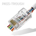 Wtyk przelotowy złącze RJ45 | CAT6 | UTP | Pass Through | Pozłacane styki | 100 sztuk Qoltec