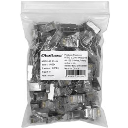 Wtyk złącze modularne RJ45 | CAT5e | FTP | Pozłacane styki | 100 sztuk Qoltec