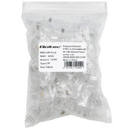 Wtyk złącze modularne RJ45 | CAT5e | UTP | Pozłacane styki | 100 sztuk Qoltec