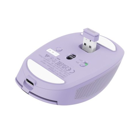 Bezprzewodowa mysz OZAA Compact Fioletowa Trust