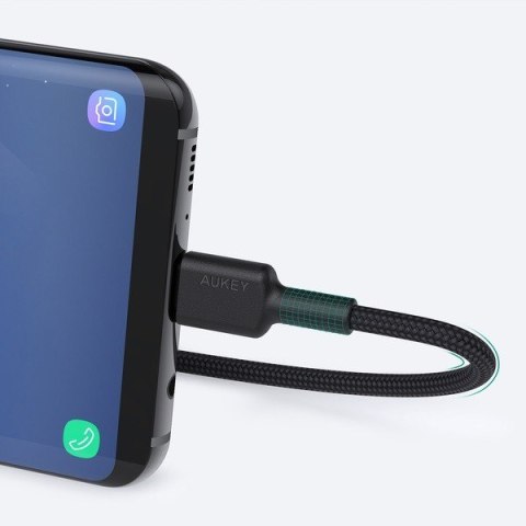 CB-CD45 kabel USB-C - USB-C 0,9m 60W PD 3A 20V nylonowy oplot czarny AUKEY
