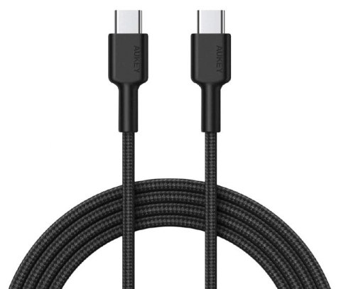 CB-CD45 kabel USB-C - USB-C 0,9m 60W PD 3A 20V nylonowy oplot czarny AUKEY