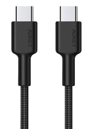 CB-CD45 kabel USB-C - USB-C 0,9m 60W PD 3A 20V nylonowy oplot czarny AUKEY