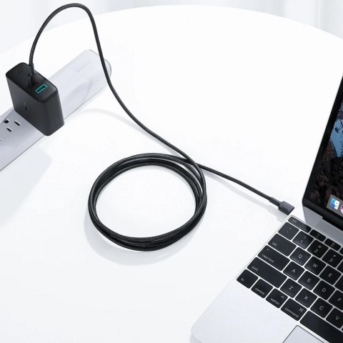 CB-CD45 kabel USB-C - USB-C 0,9m 60W PD 3A 20V nylonowy oplot czarny AUKEY