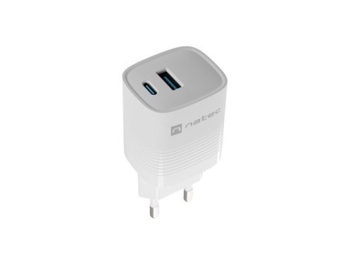Ładowarka sieciowa Ribera GAN 1X USB-A + 1X USB-C 30W Biała Natec Ładowarka sieciowa Ribera GAN 1X USB-A + 1X USB-C 30W Biała Natec