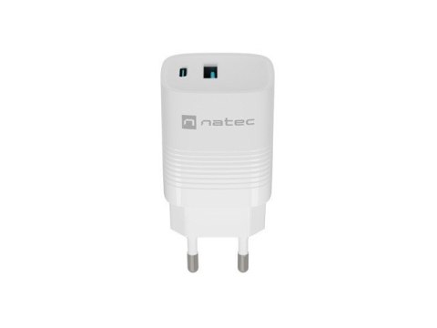 Ładowarka sieciowa Ribera GAN 1X USB-A + 1X USB-C 30W Biała Natec Ładowarka sieciowa Ribera GAN 1X USB-A + 1X USB-C 30W Biała Natec