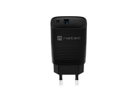 Ładowarka sieciowa Ribera GAN 1X USB-A + 1X USB-C 30W Czarna Natec Ładowarka sieciowa Ribera GAN 1X USB-A + 1X USB-C 30W Czarna Natec