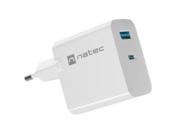Ładowarka sieciowa Ribera GAN 1X USB-A + 1X USB-C 45W Biała Natec