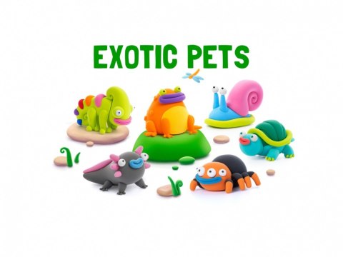 Masa Plastyczna Hey Clay Egzotyczne zwierzęta 15 puszek Tm Toys