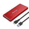 Obudowa | kieszeń na dysk M.2 SSD | SATA | NGFF | USB 3.0 | Superspeed 5Gb/s | 2TB | Czerwona Qoltec