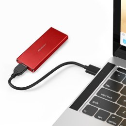 Obudowa | kieszeń na dysk M.2 SSD | SATA | NGFF | USB 3.0 | Superspeed 5Gb/s | 2TB | Czerwona Qoltec