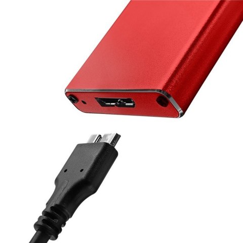 Obudowa | kieszeń na dysk M.2 SSD | SATA | NGFF | USB 3.0 | Superspeed 5Gb/s | 2TB | Czerwona Qoltec Obudowa | kieszeń na dysk M.2 SSD | SATA | NGFF | USB 3.0 | Superspeed 5Gb/s | 2TB | Czerwona Qoltec