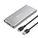 Obudowa | kieszeń na dysk M.2 SSD | SATA | NGFF | USB 3.0 | Superspeed 5Gb/s | 2TB | Srebrna Qoltec