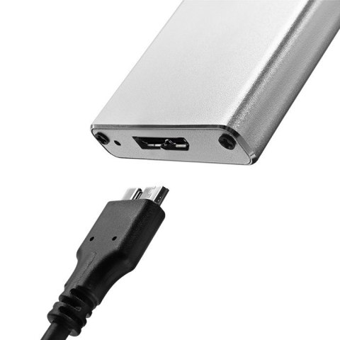 Obudowa | kieszeń na dysk M.2 SSD | SATA | NGFF | USB 3.0 | Superspeed 5Gb/s | 2TB | Srebrna Qoltec Obudowa | kieszeń na dysk M.2 SSD | SATA | NGFF | USB 3.0 | Superspeed 5Gb/s | 2TB | Srebrna Qoltec
