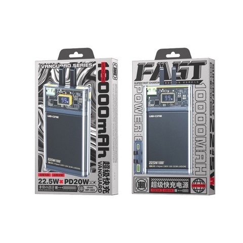 Power bank 10000 mAh Super Charging z wbudowanym kablem USB-C & Lightning PD 20W + QC 22.5W WEKOME Power bank 10000 mAh Super Charging z wbudowanym kablem USB-C & Lightning PD 20W + QC 22.5W WEKOME