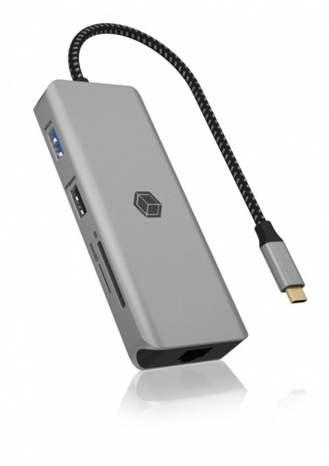 Stacja dokująca IB-DK4012-CPD 9w1, 2x HDMI, 4K60Hz, 3xUSB, 100W PD,LAN, Czytnik kart IcyBox Stacja dokująca IB-DK4012-CPD 9w1, 2x HDMI, 4K60Hz, 3xUSB, 100W PD,LAN, Czytnik kart IcyBox