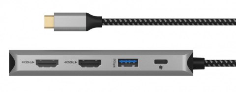 Stacja dokująca IB-DK4012-CPD 9w1, 2x HDMI, 4K60Hz, 3xUSB, 100W PD,LAN, Czytnik kart IcyBox Stacja dokująca IB-DK4012-CPD 9w1, 2x HDMI, 4K60Hz, 3xUSB, 100W PD,LAN, Czytnik kart IcyBox