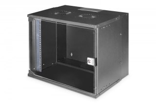 Szafa sieciowa wisząca 19" 9U, SOHO PRO 460 x 540 x 400 mm, nośność 60kg, drzwi szyba, niezłożona, Czarna Digitus