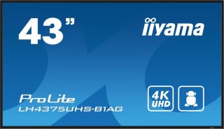 Monitor 42.5 cala ProLite LH4375UHS-B1AG, 24/7,IPS,ANDROID.11,4K,500cd/m2,WiFi,3xHDMI,DP,Daisy/Chain,2xUSB,2x10W,RJ45,iiSignage2 IIYAMA
