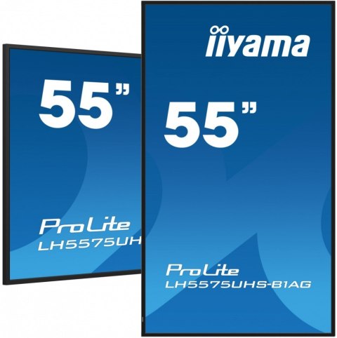 Monitor 54.6 cali ProLite LH5575UHS-B1AG 24/7,IPS,ANDROID.11,4K,500cd/m2,WiFi,3xHDMI,DP,Daisy/Chain,2xUSB,2x10W,RJ45,iiSignage2, IIYAMA